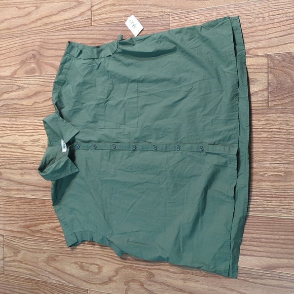 Green button up blouse size 3x plus size cap sleeve Style & Co NEW with tags - Picture 1 of 6